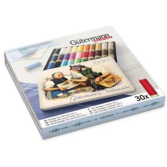 Nostalgiedoos met 30 conen allesnaaigaren 100 meter GUTERMANN 002.640953
