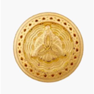 Metalen knoop met steeltje goud 23mm van UNION KNOPF 0454224 023 0084