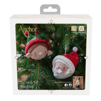 Kerstman en elf kerstballen haakset van ANCHOR 058.A28C00909061