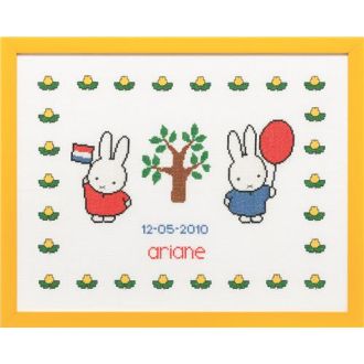 Feest Nijntje geboortetegel borduurpakket van PAKO 076.230280