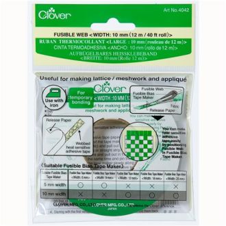 Plakvlieseline 10mm x 12 mtr om band strijkbaar van Clover 086.4042