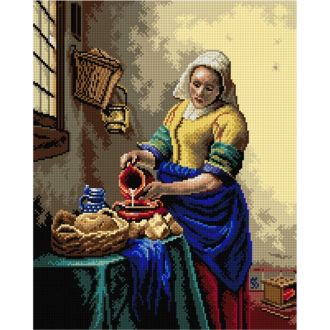 Milkmaid kruissteek bedrukt borduur gobelin 40x50cm van ORCHIDEA 089.2850M