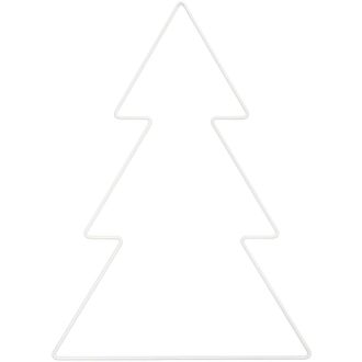Metalen kerstboom frame 20.5x28.5cm wit RICO 38006.60.15