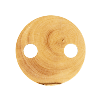 Houten knoop met grote gaatjes van UNION KNOPF 451298