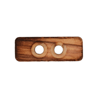 Houten rechthoekige knoop van UNION KNOPF 452563