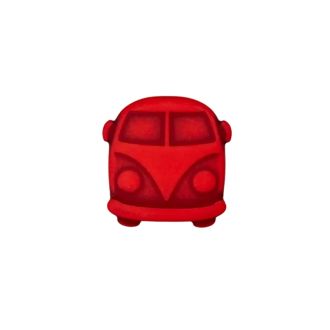 Polyester knoop op steeltje Bulli 18mm rood UNION KNOPF 452864.048