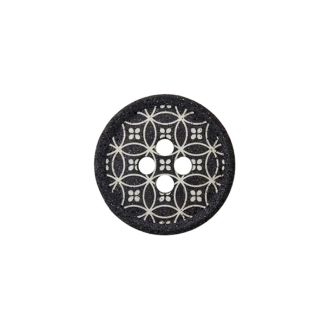Polyester knoop met 4 gaten 18mm zwart UNION KNOPF 453919.080