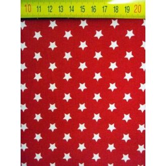 Rood met witte sterretjes S katoenen stof BERTRUMS