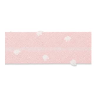 Biaisband met pluisjes 20mm roze UNION KNOPF 7715.046