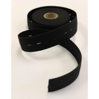 Knoopsgat elastiek 25mm zwart van PRYM 033.956250