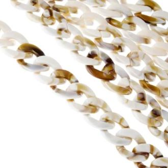 Chunky Acryl Schakelketting (23 x 16 x 5 mm) Cream (1 Meter) van DB I055