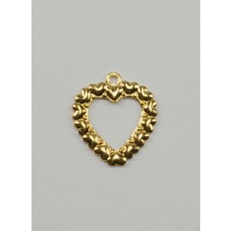 Gouden bedel open hart 15x13mm STITCHCOMPANY be-be005
