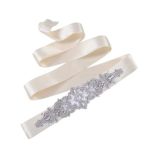 Satijnband met strass steentjes 3m x 4cm