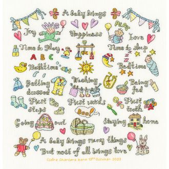 A BABY BRINGS telpakket borduurpakket van STITCHCOMPANY bt-xal12