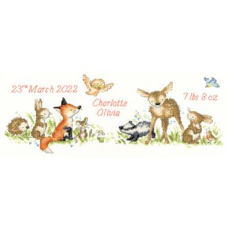 Woodland welcome geboorte borduurpakket XKG04