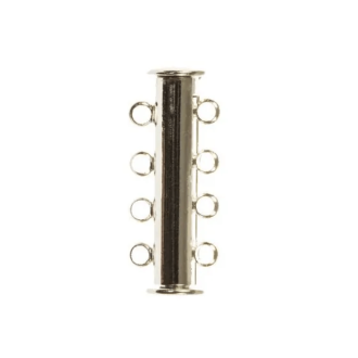 Schuifslot 4 oogjes 25 x 10 x 8 mm Antiek Zilver van DB O403