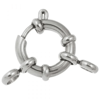 Boeislot stainless steel 23mm antiek zilver 2 stuks van DB Y2335