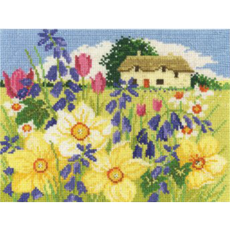 Spring bloom kruissteek borduurpakket 20x15cm van DMC PN-0171282