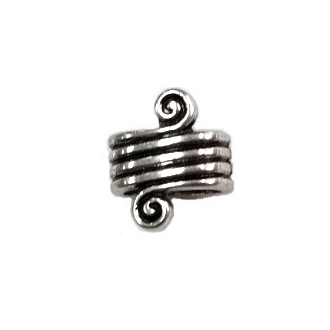 Schuifkraal ovaal spiraal zilverkleurig 16x14mm