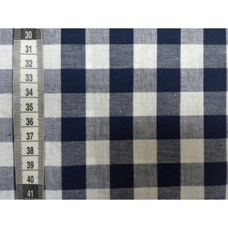 Donkerblauwe ruit stof 6mm 100% katoen 140cm breed