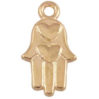 Hamsa bedel goud 15x9mm van DREAMBEADS M1890