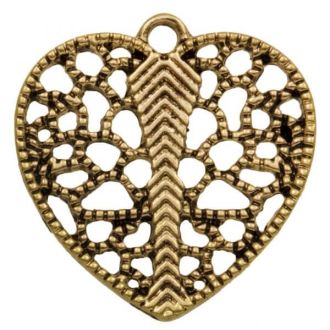 Hartje bedel goud 26x24mm van DREAMBEADS M696