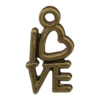 Love bedel brons 14x8mm van DREAMBEADS M440