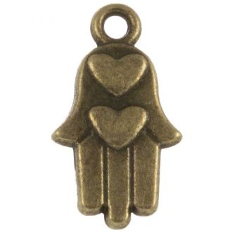 Hamsa bedel brons 15x9mm van DREAMBEADS M1889