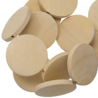 Blanke kouten kraal plat rond 30x5mm van DREAMBEADS L955
