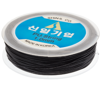 Zwart elastiek rijgdraad 1mm 25m van DREAMBEADS A2308