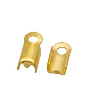 Veterklem 3mm leer/koord goud van DREAMBEADS P527