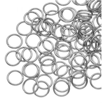 Stainless Steel Buigringen (8 x 1 mm) Antiek Zilver (100 Stuks) van DB Y206