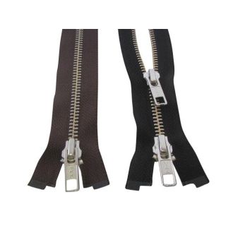 Dubbel deelbare rits zilver metaal 60cm YKK