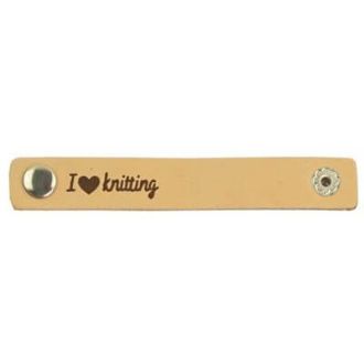 Leren labels met drukknoop I Love Knitting 10,5 x 1 cm 2 stuks van DURABLE 020.1200
