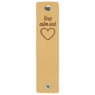 Leren labels met drukknoop Keep Calm and Love 12x3cm 2 stuks van DURABLE 020.1208