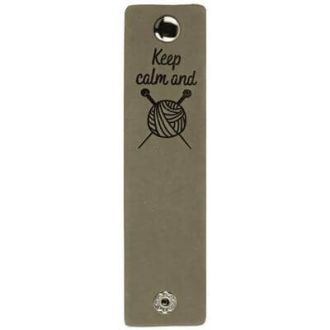 Leren labels met drukknoop Keep Calm and Knit 12x3cm 2 stuks van DURABLE 020.1207