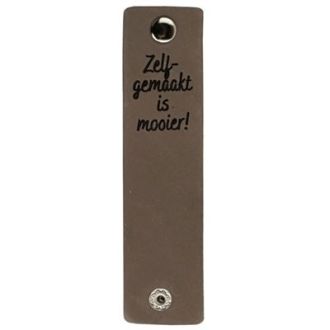 Leren labels met drukknoop Zelf gemaakt is mooier 12x3cm 2 stuks van DURABLE 020.1210