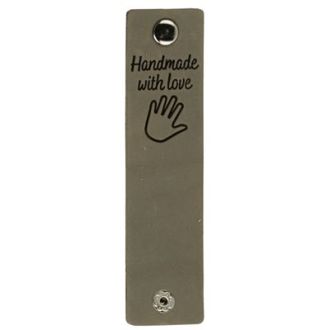 Leren labels met drukknoop Handmade with Love 12x3cm 2 stuks van DURABLE 020.1211
