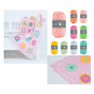 Haakpakket Coaster Square Deken Roze van DURABLE 014.119