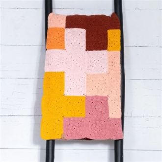 Haakpakket Criss Cross deken roze 180x120cm van DURABLE 014.208