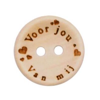 Houten knopen Voor Jou Van Mij 20mm 4stuks van DURABLE 020.1036