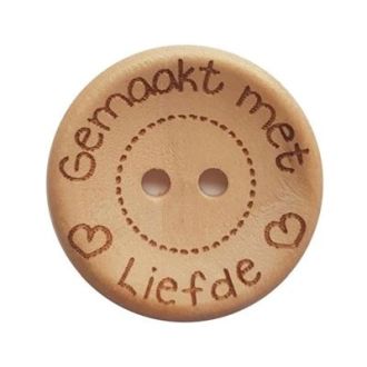 Houten knopen Gemaakt met Liefde 25mm 3stuks van DURABLE 020.1045