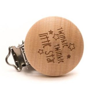 Houten speenclips Twinkle Twinkle little star 30mm 2 stuks van DURABLE 020.1061