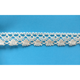 Gehaakt sierband 7 gebroken wit 2cm breed 