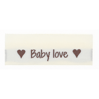 Dubbelgevouwen geweven label Baby Love naaibaar van GO HANDMADE 16109