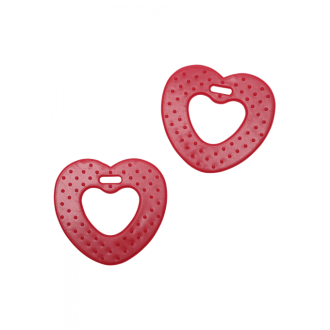 Hartjes bijtringen rood 68mm van GO HANDMADE 22016