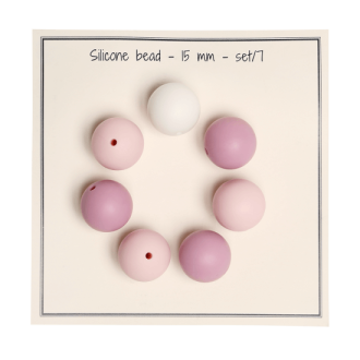 Siliconen kralen roze 15mm van GO HANDMADE 19014