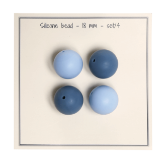 Siliconen kralen blauw 18mm van GO HANDMADE 19023