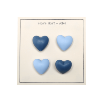 Siliconen kralen hartjes blauw van GO HANDMADE 19038