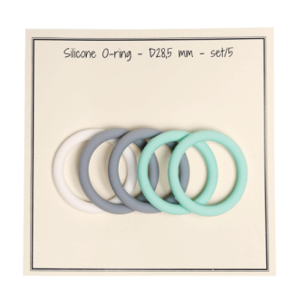 Siliconen ringen grijs wit mint 28,5mm van GO HANDMADE 19003